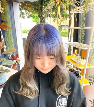 ロング カラー RINOSHORES YOKOHAMA.日本大通り店所属・ハイトーン nagisaのヘアスタイル