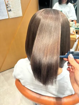 ミディアム カラー パーマ ヘアアレンジ 加藤 愛実のヘアスタイル