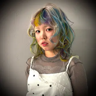 ミディアム ムラ修正ブリーチ 山田眞之介のヘアスタイル