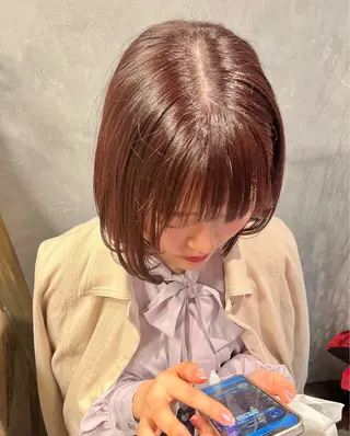 ミディアム カラー 梅原 あやりのヘアスタイル
