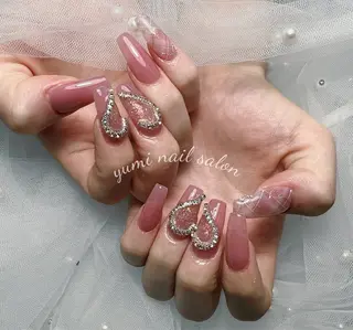 ネイル Shineジェル& チップ長さだしのネイルデザイン