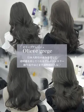 ロング カラー 透明感ブリーチなし♡ 赤み消しNO.1渡邉のヘアスタイル