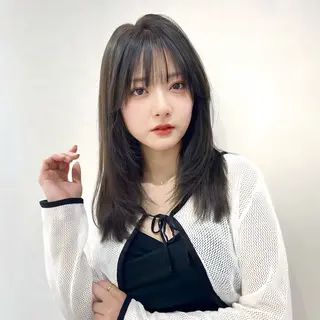 セミロング カラー ヘアアレンジ 顔まわり職人🇰🇷 韓国ヘア/KAITOのヘアスタイル