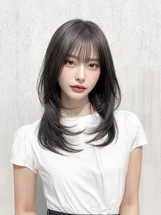 セミロング シンタニ ナオトのヘアスタイル