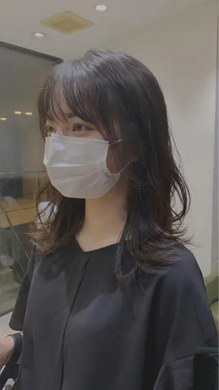 ミディアム タンバルモリパーマ 礒井メンキのヘアスタイル