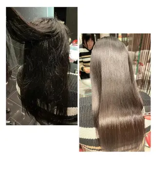 セミロング 圧倒的美髪ストレート ツダケイタロウのヘアスタイル