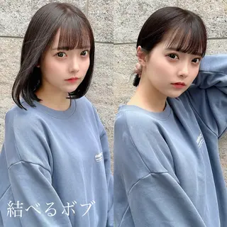 ミディアム ボブ/くびれボブ /植原健太のヘアスタイル