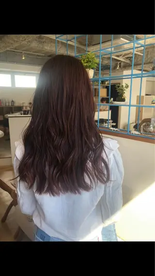 ロング カラー なつき/艶ピンク/ girly hairのヘアスタイル