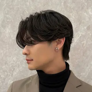 ミディアム パーマ メンズ 瀧野 翔吾【メンズ特化】のヘアスタイル