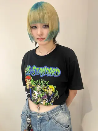 カラー 心斎橋/ブロンド/ ペールカラー/あみかのヘアスタイル