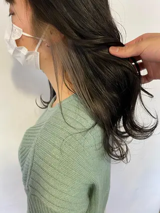 ロング カラー ヘアアレンジ 切りっぱなしボブ/ デザインカラー店長のヘアスタイル