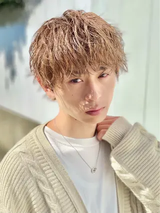 ミディアム パーマ メンズ fifth 名駅所属・深谷 侑亮のヘアスタイル