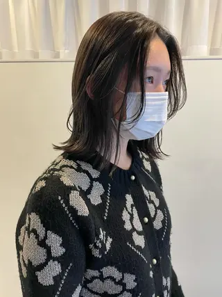 ミディアム 大迫 江梨のヘアスタイル