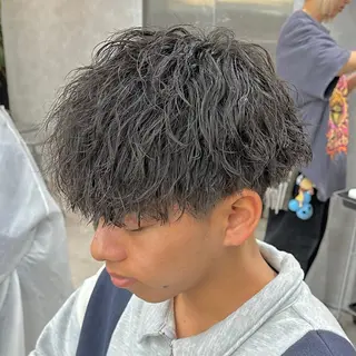 パーマ メンズ *モデル募集🤍横浜 透明感カラー🫧のヘアスタイル