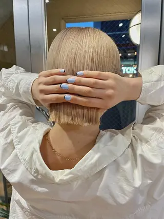 ショート ハイトーンNo.1✨ パーマ✨イマイタツヤのヘアスタイル