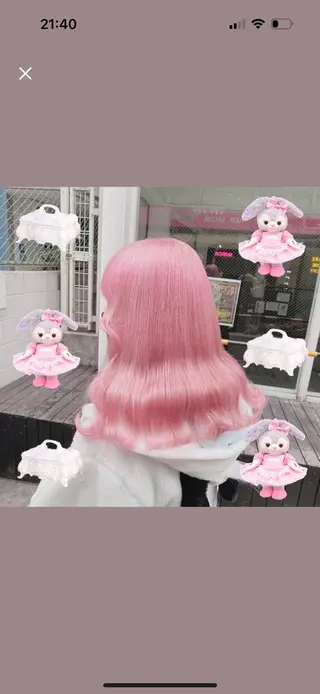 ロング カラー 韓国ヘア特化💍 tiam💍ブリーチのヘアスタイル