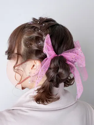 ミディアム ヘアアレンジ 推し活専用 【派手髪】飯野ゆかりのヘアスタイル