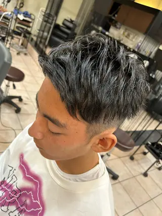 ショート メンズ 大阪/梅田/シャドウ パーマ/ノボリユウタのヘアスタイル