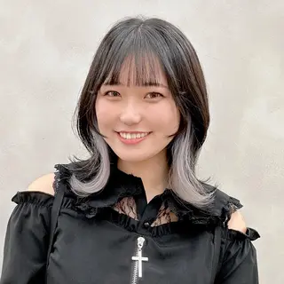 ミディアム カラー 🤍髪質改善➕透明感 カラー🤍川上葵のヘアスタイル