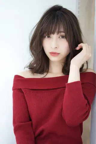 セミロング カラー ☘️透明感/韓国/ 美髪☘️ハヤシのヘアスタイル