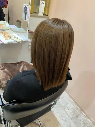 ミディアム カラー 柔らかい縮毛矯正/ ボブ/北林のヘアスタイル