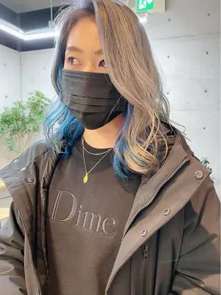 セミロング カラー ヘアアレンジ son hair HIROEのヘアスタイル