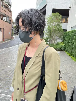 ショート カラー パーマ ヘアアレンジ キッズ ネイル マツエク・マツパ アイブロウ パーマ/透明感カラー /ボブ/吉田一生のヘアスタイル