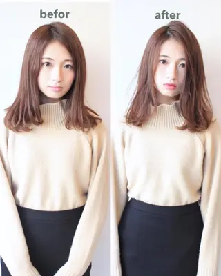 セミロング 河野 薫のヘアスタイル