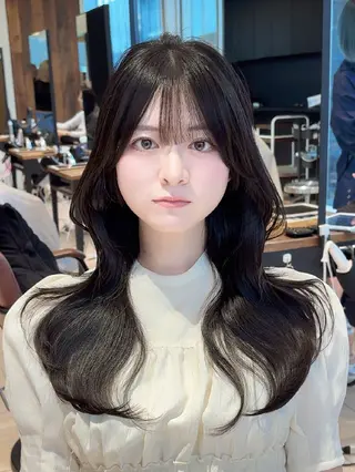 ロング Nanako。/韓国 ヘア/顔周りカットのヘアスタイル