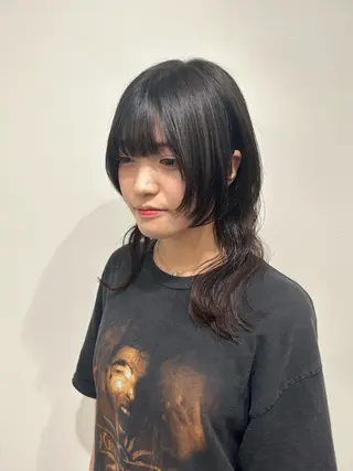 セミロング カラー レイヤー ハイトーン 暖色⭐︎KANAKOのヘアスタイル