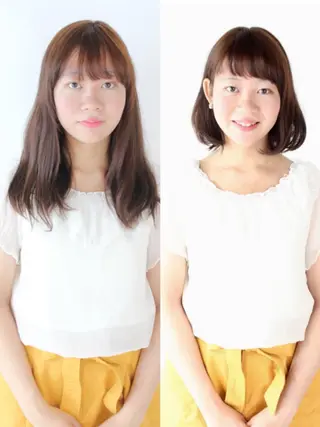 ミディアム 河野 薫のヘアスタイル