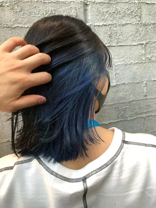 ミディアム ブリーチ毛矯正.髪質 改善.髪にドラマをのヘアスタイル