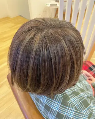 ショート カラー ブリーチなしWカラー /酸性ストレート河本のヘアスタイル