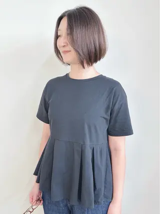 ミディアム パーマボブ/丸みボブ /くせ毛/とういのヘアスタイル