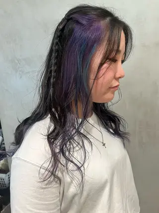 ロング カラー ヘアアレンジ オタク特化🎀 顔まわり🎀ゆうなのヘアスタイル