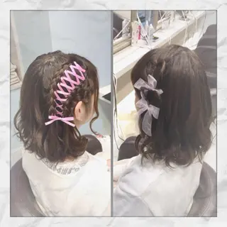 ミディアム ヘアアレンジ ヘアセット/着付け 𓇼 松本 夏美𓇼のヘアスタイル