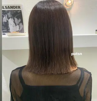 セミロング カラー 顔周りレイヤー 🎀マリノのヘアスタイル