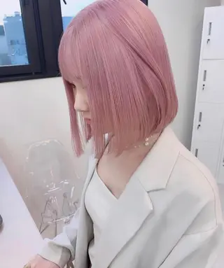 ロング カラー ハイトーン/ 縮毛矯正のヘアスタイル