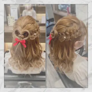 セミロング ヘアアレンジ ヘアセット/着付け 𓇼 松本 夏美𓇼のヘアスタイル