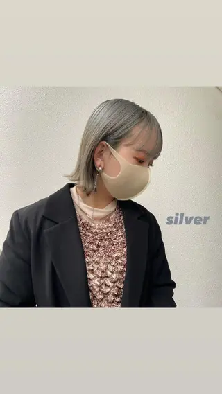 ミディアム カラー yuna/ボブカット /ハイトーンカラーのヘアスタイル