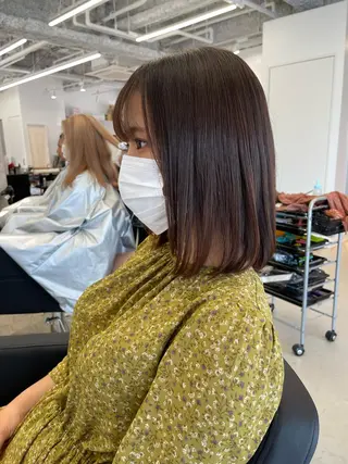 ミディアム 店長 MANAMI /ブリーチ/骨格ボブのヘアスタイル