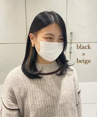 セミロング カラー 艶感/ナチュラル 🩵amiのヘアスタイル