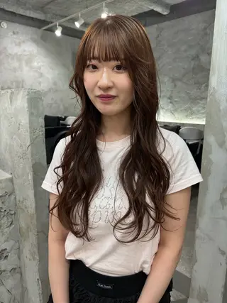 セミロング Iwama momokaのヘアスタイル