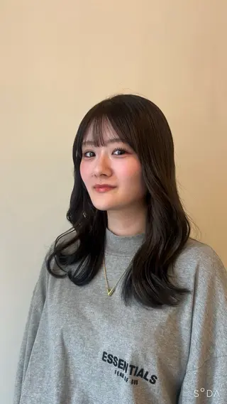 セミロング カラー moeka/札幌/ 透明感カラーのヘアスタイル