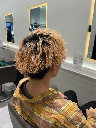 ショート パーマ メンズ Reginavita栄所属・パーマ×メッシュ/ 本日空き○/岡本一真のヘアスタイル