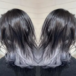 ミディアム カラー ヘアアレンジ 髪質改善×ハイトーン 中田啄也のヘアスタイル