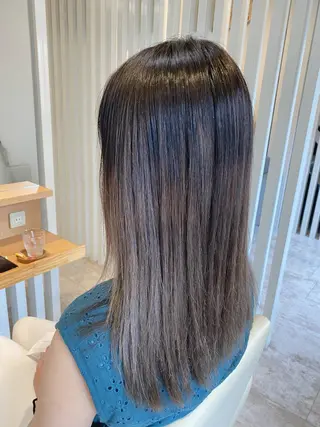 ロング カラー ブリーチなしWカラー /酸性ストレート河本のヘアスタイル