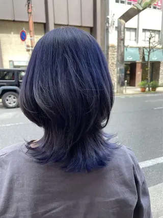 ミディアム カラー ✨推し活カラー💜 MISAKIのヘアスタイル