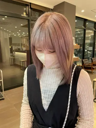 カラー 🫧ミルクティーベー ジュ🫧門脇ゆう🎀のヘアスタイル