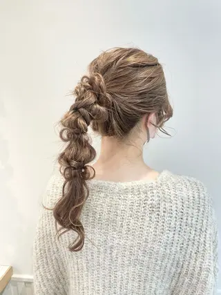 ロング ヘアアレンジ 暖色/ハイトーン 🎀mizukiのヘアスタイル